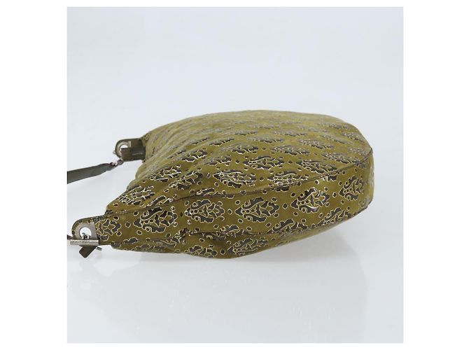 Borsa a Spalla Salvatore Ferragamo in Camoscio Khaki Auth 172292 Cachi - vista 4