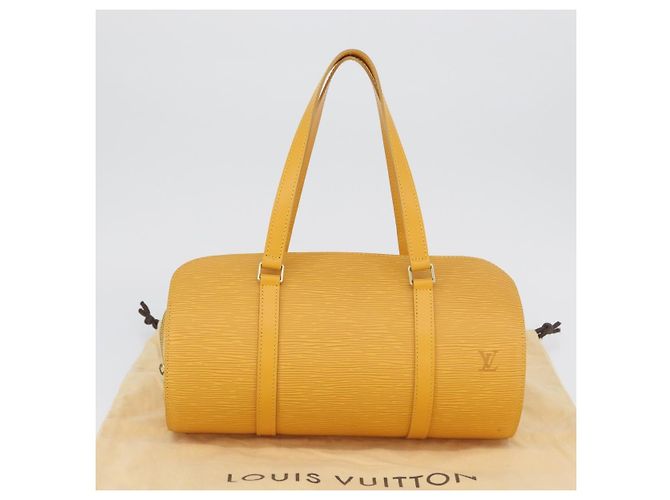 LOUIS VUITTON Borsa a Mano Epi Soufflot Gialla M52229 LV Auth LNZ959V Giallo - vista 12