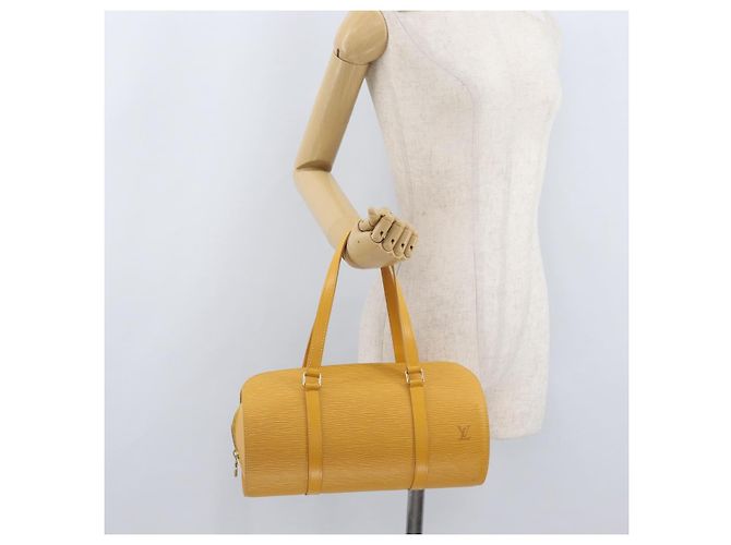 LOUIS VUITTON Borsa a Mano Epi Soufflot Gialla M52229 LV Auth LNZ959V Giallo - vista 22