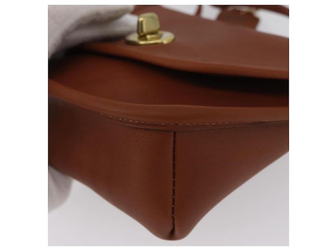 Borsa a spalla in pelle marrone con chiusura Turn Lock Coach, oro, Auth mr1507 D'oro - vista 15