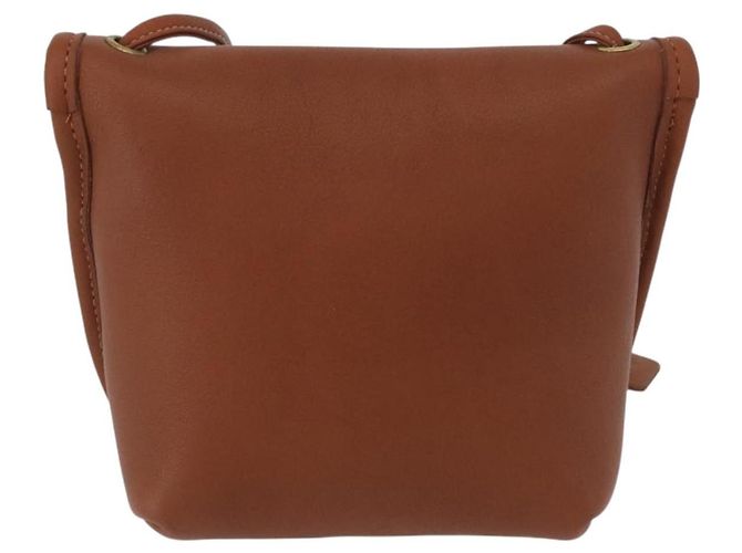 Borsa a spalla in pelle marrone con chiusura Turn Lock Coach, oro, Auth mr1507 D'oro - vista 2