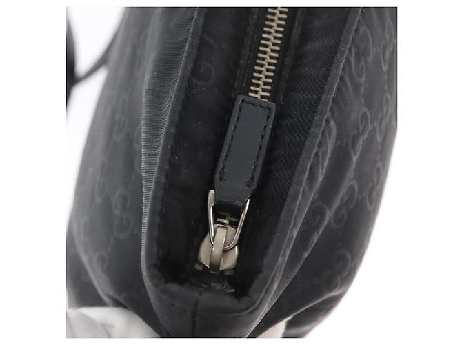 Sac à bandoulière GG en toile Gucci Nylon Noir Argent 314529 Auth gh1748 Argenté - vue 10