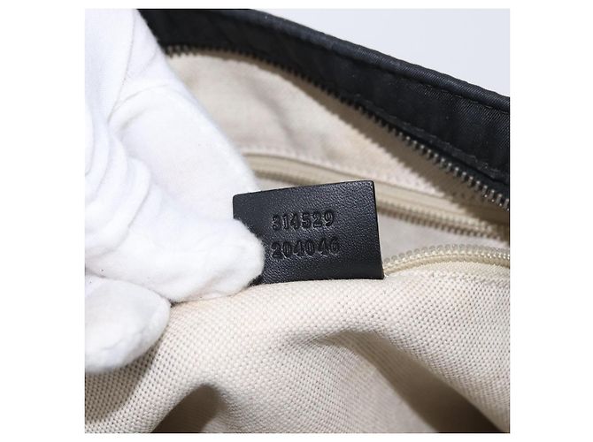 Sac à bandoulière GG en toile Gucci Nylon Noir Argent 314529 Auth gh1748 Argenté - vue 12
