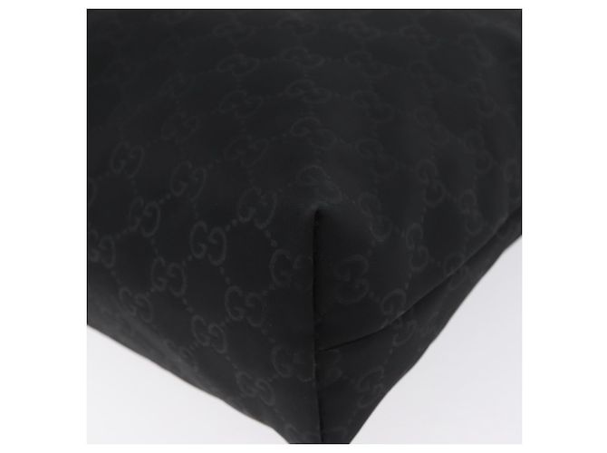 Sac à bandoulière GG en toile Gucci Nylon Noir Argent 314529 Auth gh1748 Argenté - vue 14