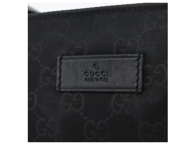 Sac à bandoulière GG en toile Gucci Nylon Noir Argent 314529 Auth gh1748 Argenté - vue 17