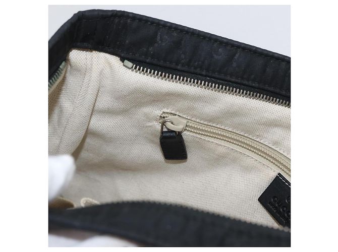 Sac à bandoulière GG en toile Gucci Nylon Noir Argent 314529 Auth gh1748 Argenté - vue 21