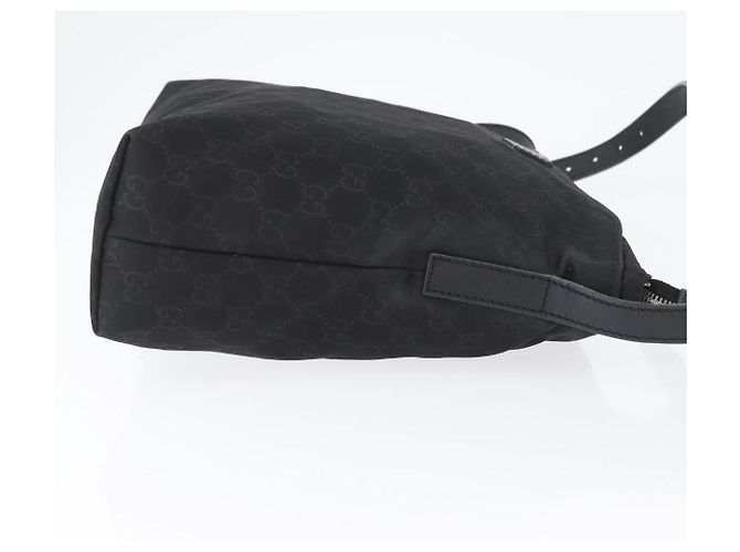 Sac à bandoulière GG en toile Gucci Nylon Noir Argent 314529 Auth gh1748 Argenté - vue 3