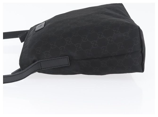 Sac à bandoulière GG en toile Gucci Nylon Noir Argent 314529 Auth gh1748 Argenté - vue 4
