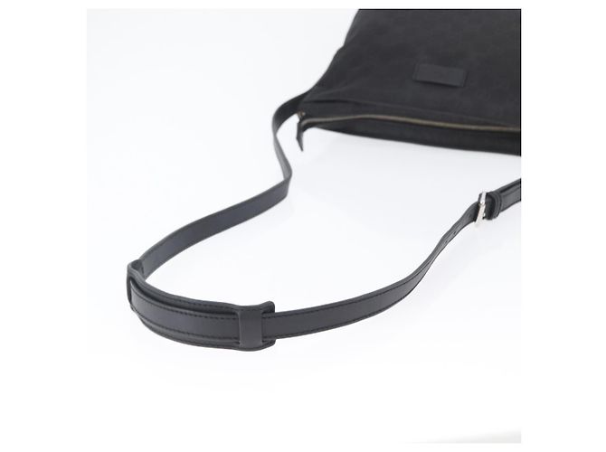 Sac à bandoulière GG en toile Gucci Nylon Noir Argent 314529 Auth gh1748 Argenté - vue 7