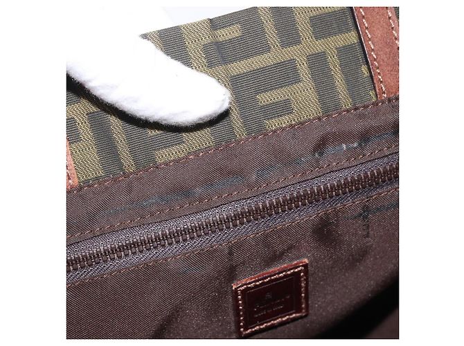 FENDI Zucca Canvas Handtasche Schwarz Braun Auth 173796 - Ansicht 10