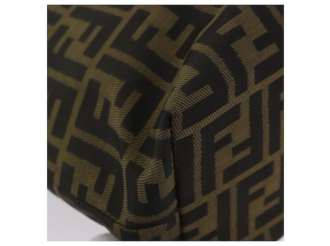 FENDI Zucca Canvas Handtasche Schwarz Braun Auth 173796 - Ansicht 16