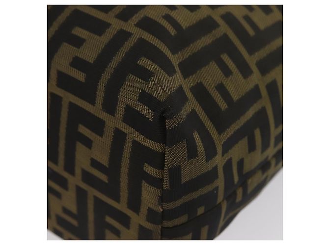 FENDI Zucca Canvas Handtasche Schwarz Braun Auth 173796 - Ansicht 17