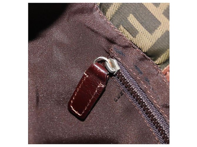 FENDI Zucca Canvas Handtasche Schwarz Braun Auth 173796 - Ansicht 20