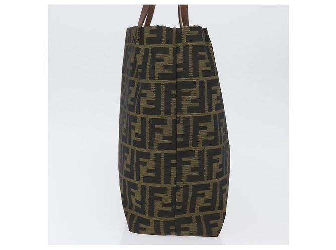 FENDI Zucca Canvas Handtasche Schwarz Braun Auth 173796 - Ansicht 3