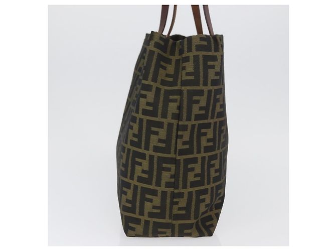 FENDI Zucca Canvas Handtasche Schwarz Braun Auth 173796 - Ansicht 4
