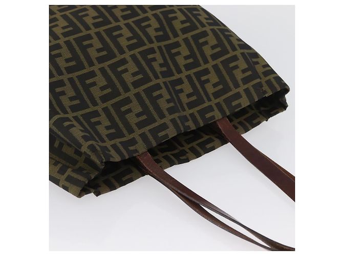 FENDI Zucca Canvas Handtasche Schwarz Braun Auth 173796 - Ansicht 6