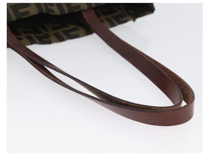 FENDI Zucca Canvas Handtasche Schwarz Braun Auth 173796 - Ansicht 7