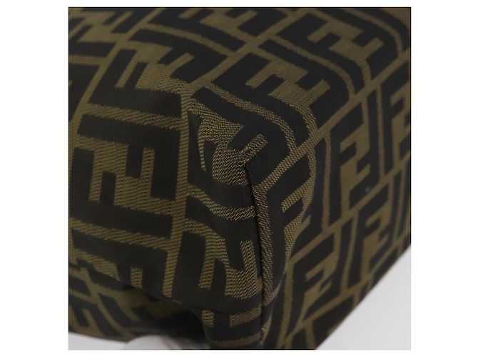 FENDI Zucca Canvas Handtasche Schwarz Braun Auth 173796 - Ansicht 8