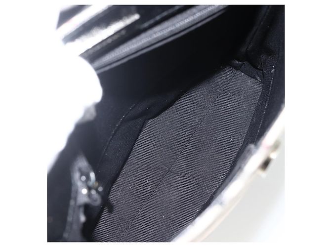 Borsa a Spalla Nova Check Burberry in Tela Beige Nera Argento Autentica 174064 Nero - vista 12