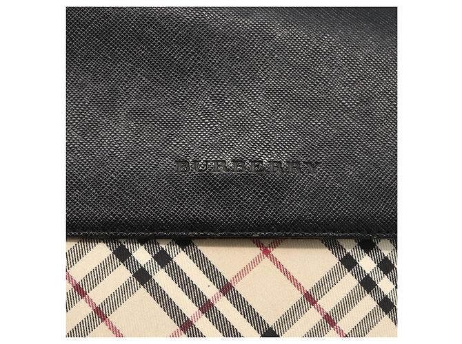 Borsa a Spalla Nova Check Burberry in Tela Beige Nera Argento Autentica 174064 Nero - vista 17
