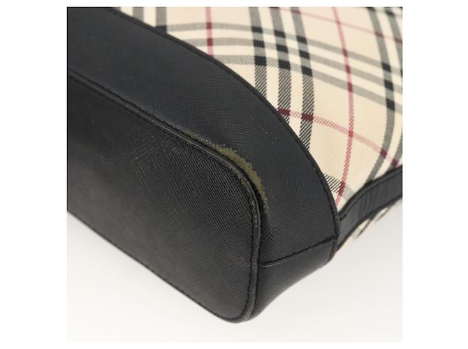 Borsa a Spalla Nova Check Burberry in Tela Beige Nera Argento Autentica 174064 Nero - vista 9