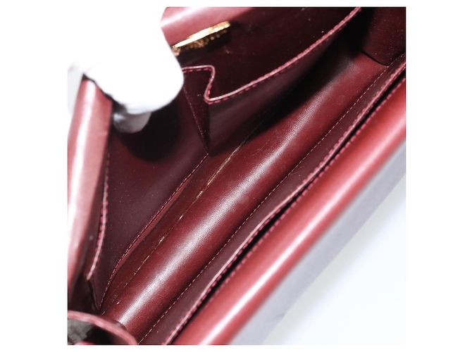 Cartier Borsa a spalla Must Line in pelle Bordeaux oro Auth BA11108 D'oro Bordò - vista 12