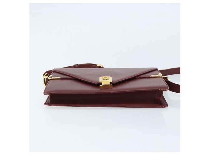 Cartier Borsa a spalla Must Line in pelle Bordeaux oro Auth BA11108 D'oro Bordò - vista 5