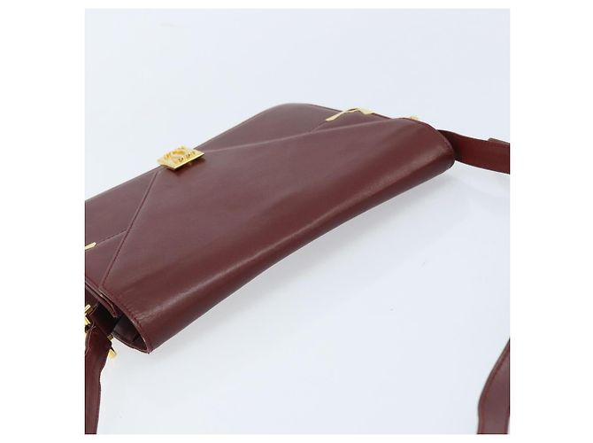 Cartier Borsa a spalla Must Line in pelle Bordeaux oro Auth BA11108 D'oro Bordò - vista 6