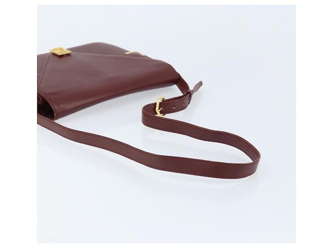 Cartier Borsa a spalla Must Line in pelle Bordeaux oro Auth BA11108 D'oro Bordò - vista 7