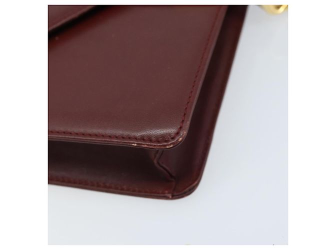 Cartier Borsa a spalla Must Line in pelle Bordeaux oro Auth BA11108 D'oro Bordò - vista 9