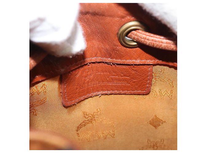 Borsa a Spalla MCM Vicetos Logogram in Pelle PVC Marrone Oro Auth BA11006 D'oro - vista 11