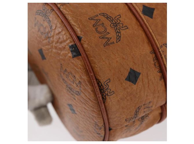 Borsa a Spalla MCM Vicetos Logogram in Pelle PVC Marrone Oro Auth BA11006 D'oro - vista 16