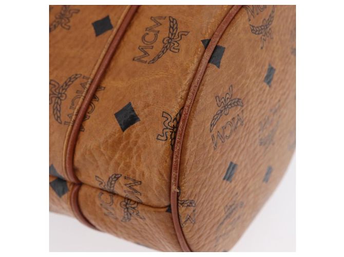Borsa a Spalla MCM Vicetos Logogram in Pelle PVC Marrone Oro Auth BA11006 D'oro - vista 9