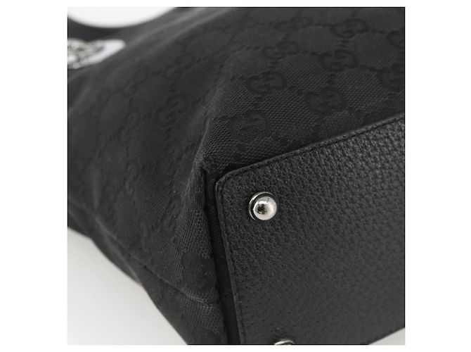 GUCCI GG Canvas Tote Bag Schwarz Silber 120840 Auth ka2935 - Ansicht 14