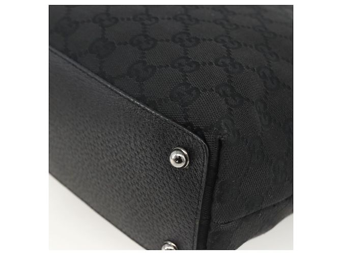 GUCCI GG Canvas Tote Bag Schwarz Silber 120840 Auth ka2935 - Ansicht 15