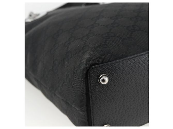 GUCCI GG Canvas Tote Bag Schwarz Silber 120840 Auth ka2935 - Ansicht 16