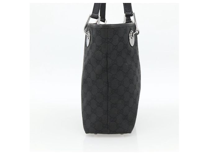 GUCCI GG Canvas Tote Bag Schwarz Silber 120840 Auth ka2935 - Ansicht 3