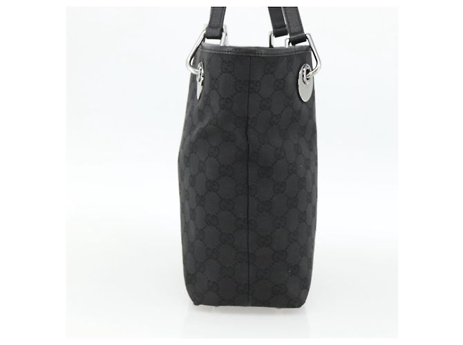 GUCCI GG Canvas Tote Bag Schwarz Silber 120840 Auth ka2935 - Ansicht 4