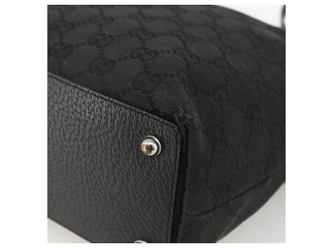 GUCCI GG Canvas Tote Bag Schwarz Silber 120840 Auth ka2935 - Ansicht 8