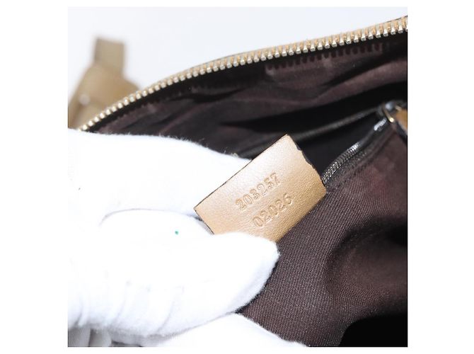 Borsa a Spalla GG Crystal Gucci Beige Oro 203257 Auth LNZ124 D'oro - vista 12