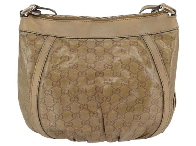 Borsa a Spalla GG Crystal Gucci Beige Oro 203257 Auth LNZ124 D'oro - vista 2