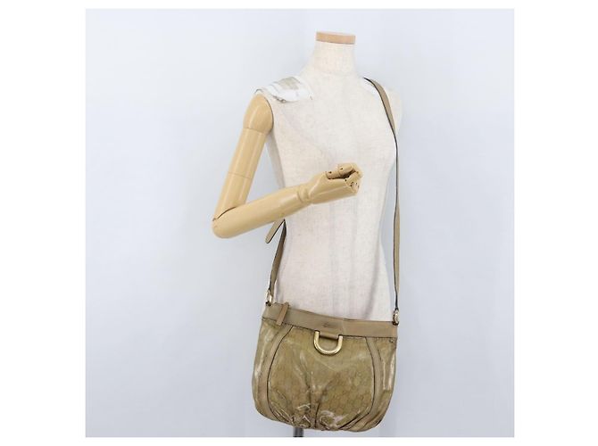 Borsa a Spalla GG Crystal Gucci Beige Oro 203257 Auth LNZ124 D'oro - vista 23
