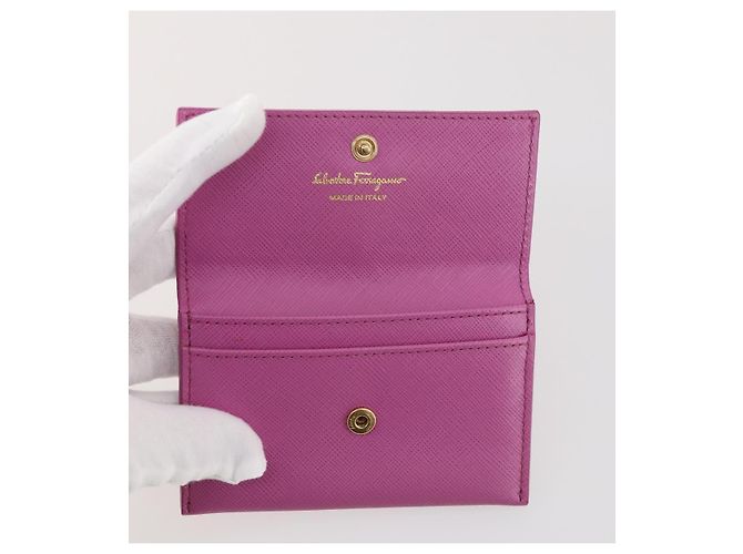 Salvatore Ferragamo Valla Gancini Pelle 5 Set Rosa Marrone Giallo Auth LNZ180 - vista 11