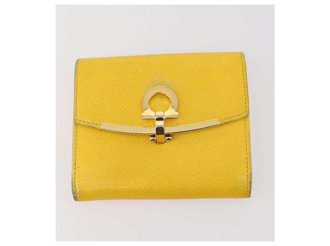 Salvatore Ferragamo Valla Gancini Pelle 5 Set Rosa Marrone Giallo Auth LNZ180 - vista 12