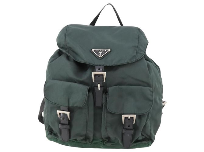 PRADA Rucksack aus Nylon grün silber authentisch fm5140 - Ansicht 13