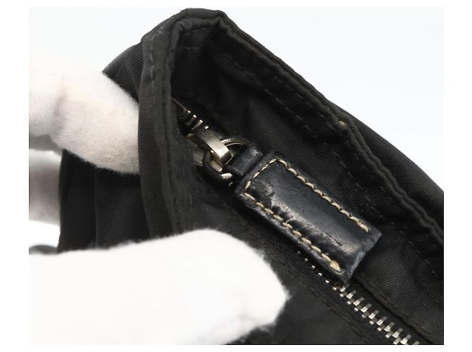 PRADA Borsa a mano in nylon nero argento Auth ka2874 - vista 10