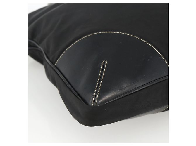 PRADA Borsa a mano in nylon nero argento Auth ka2874 - vista 14