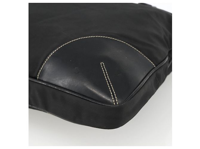 PRADA Borsa a mano in nylon nero argento Auth ka2874 - vista 15
