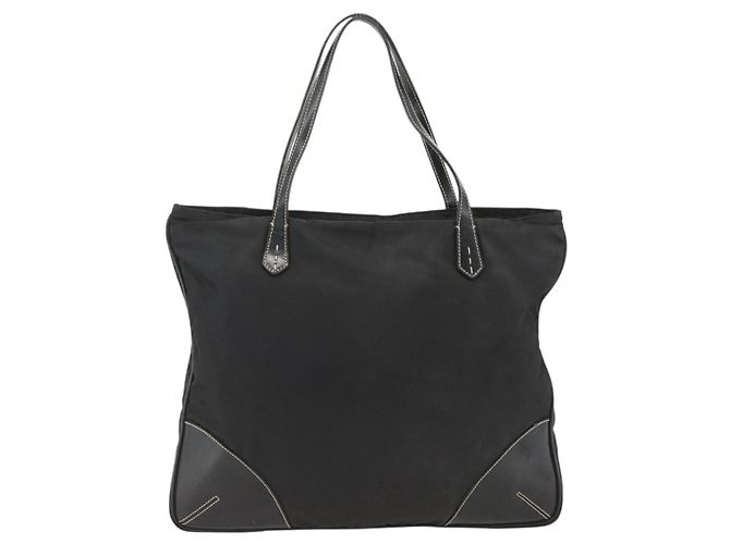 PRADA Borsa a mano in nylon nero argento Auth ka2874 - vista 2