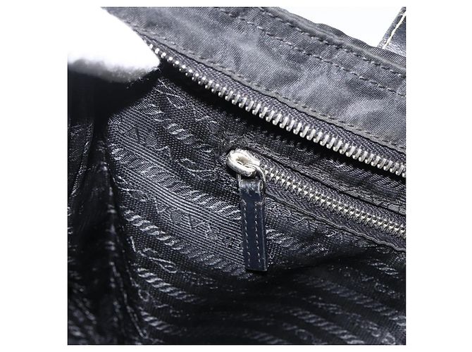 PRADA Borsa a mano in nylon nero argento Auth ka2874 - vista 20